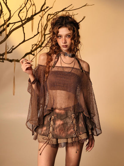 Virtual Orbit Butterfly Choker Mesh Sheer Wasteland Multi Way Women&