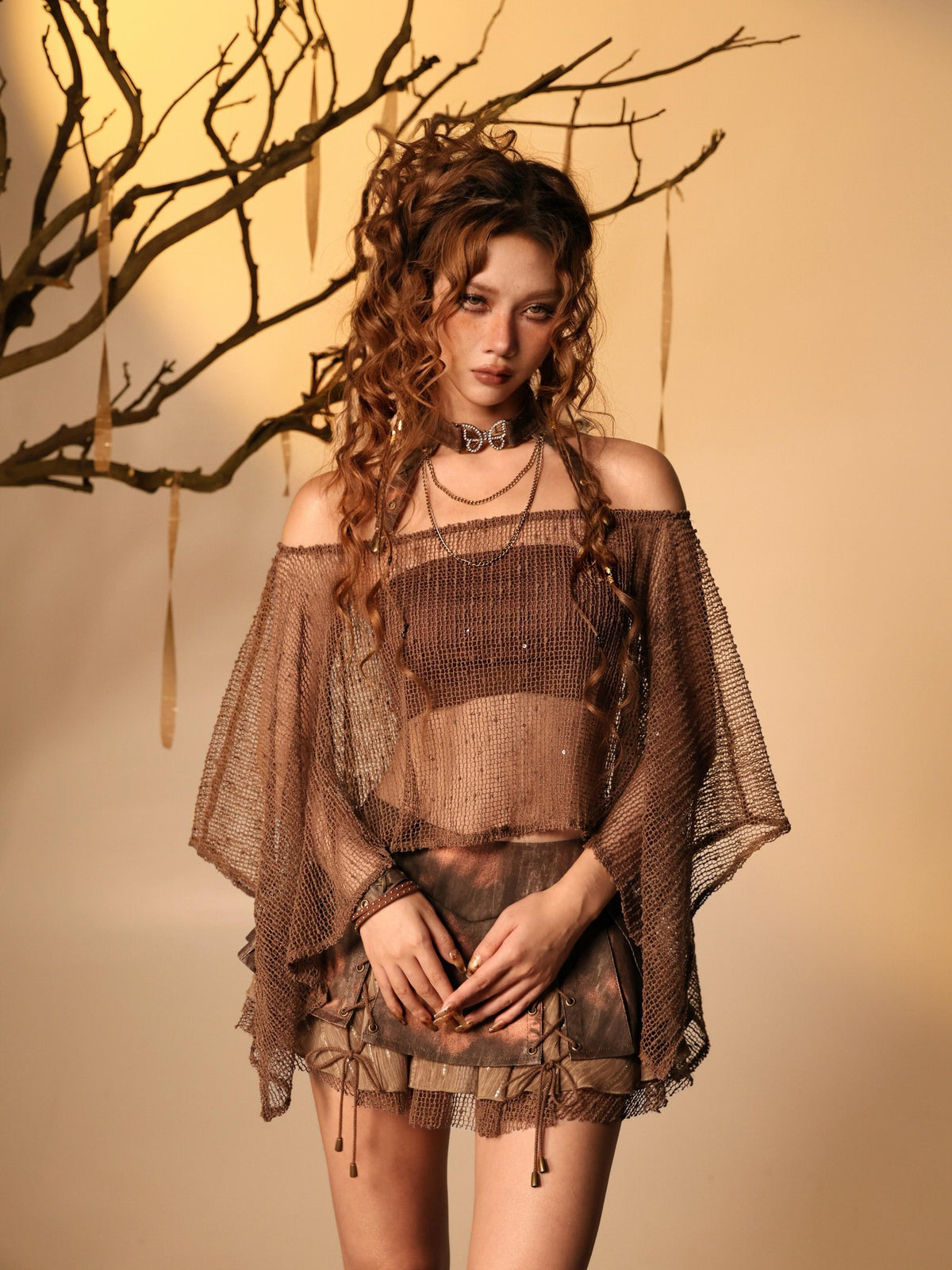 Virtual Orbit Butterfly Choker Mesh Sheer Wasteland Multi Way Women&