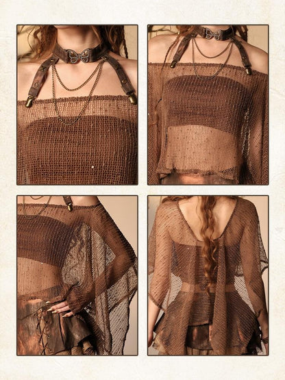 Virtual Orbit Butterfly Choker Mesh Sheer Wasteland Multi Way Women&