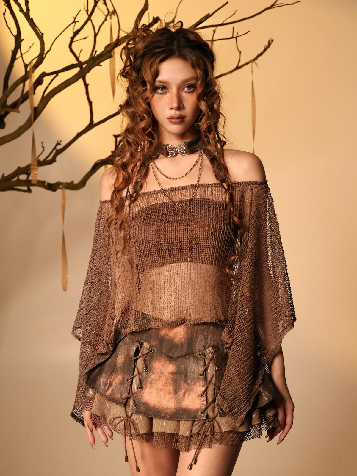 Virtual Orbit Butterfly Choker Mesh Sheer Wasteland Multi Way Women&