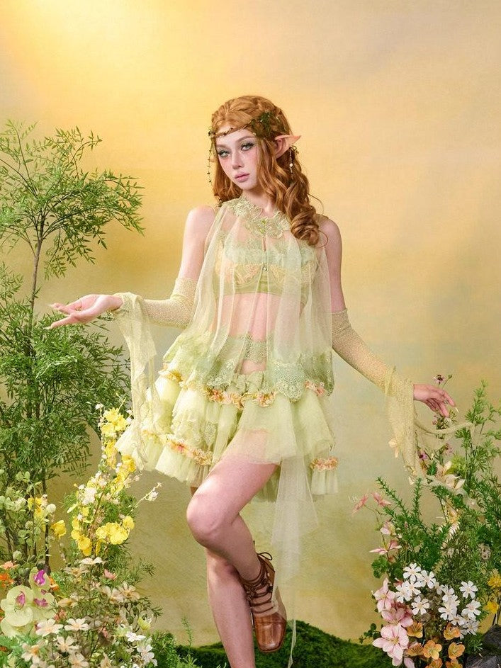 Virtual Orbit Butterfly Sheer Layered Openwork Sleeveless High Neck Women&