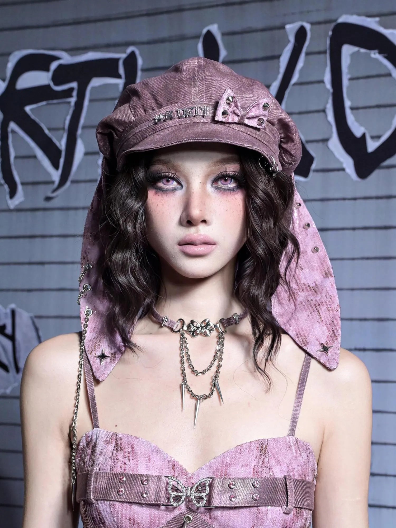 Virtual Orbit Corroded Butterfly Heart Cage Hat