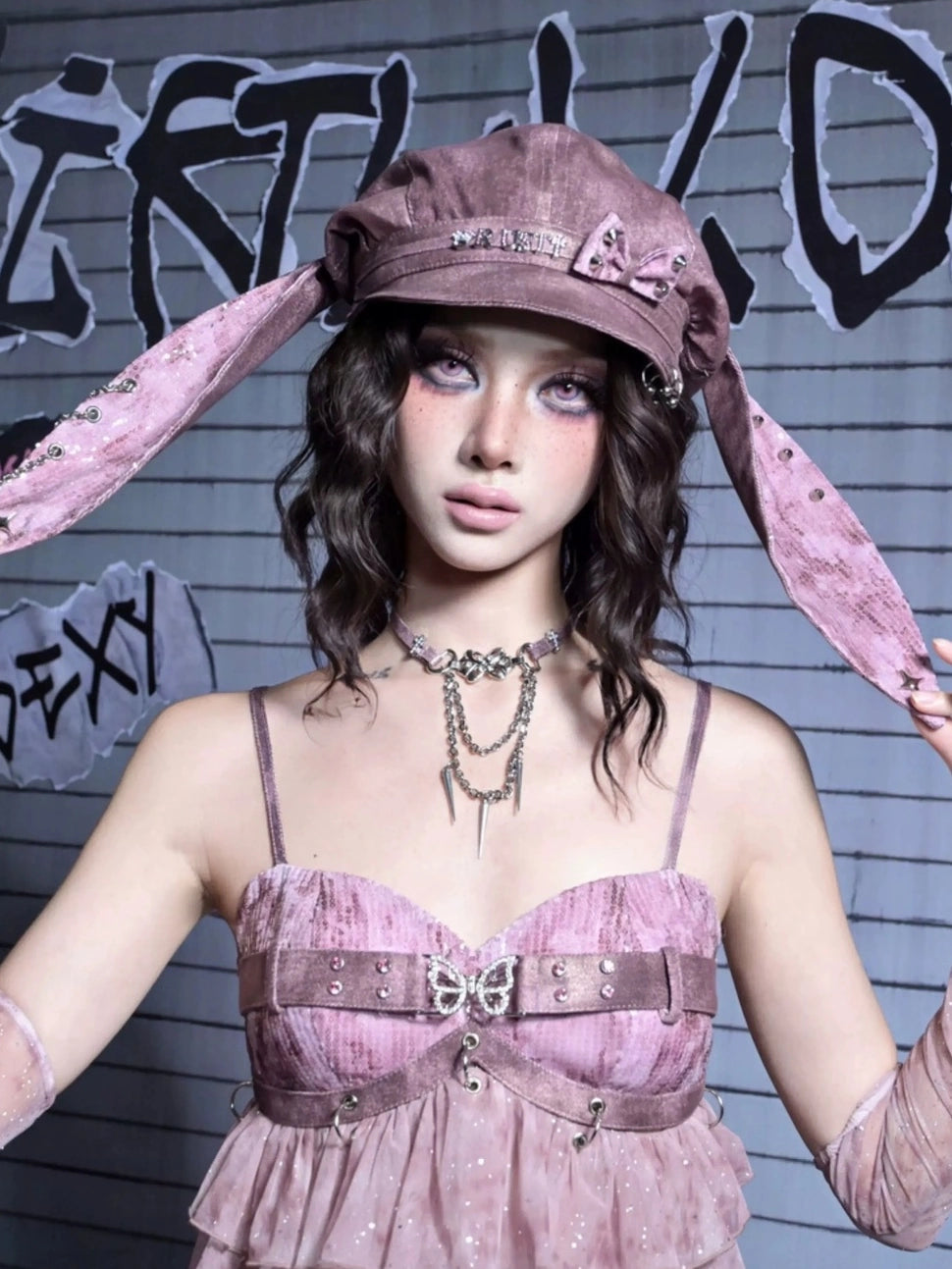 Virtual Orbit Corroded Butterfly Heart Cage Hat