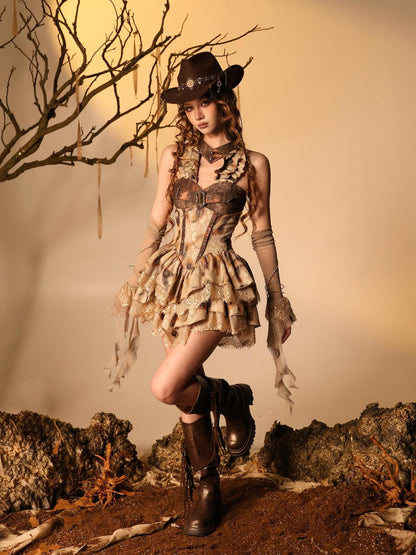 Virtual Orbit Distressed Burnt Lace Wasteland Puff Women&
