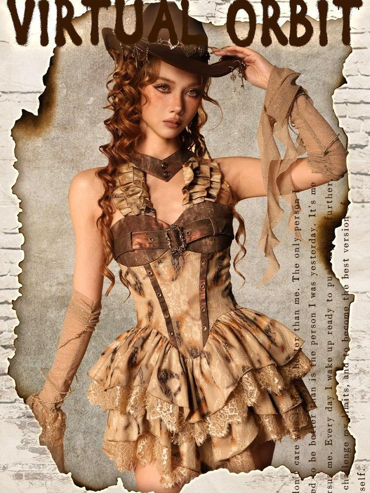 Virtual Orbit Distressed Burnt Lace Wasteland Puff Women&