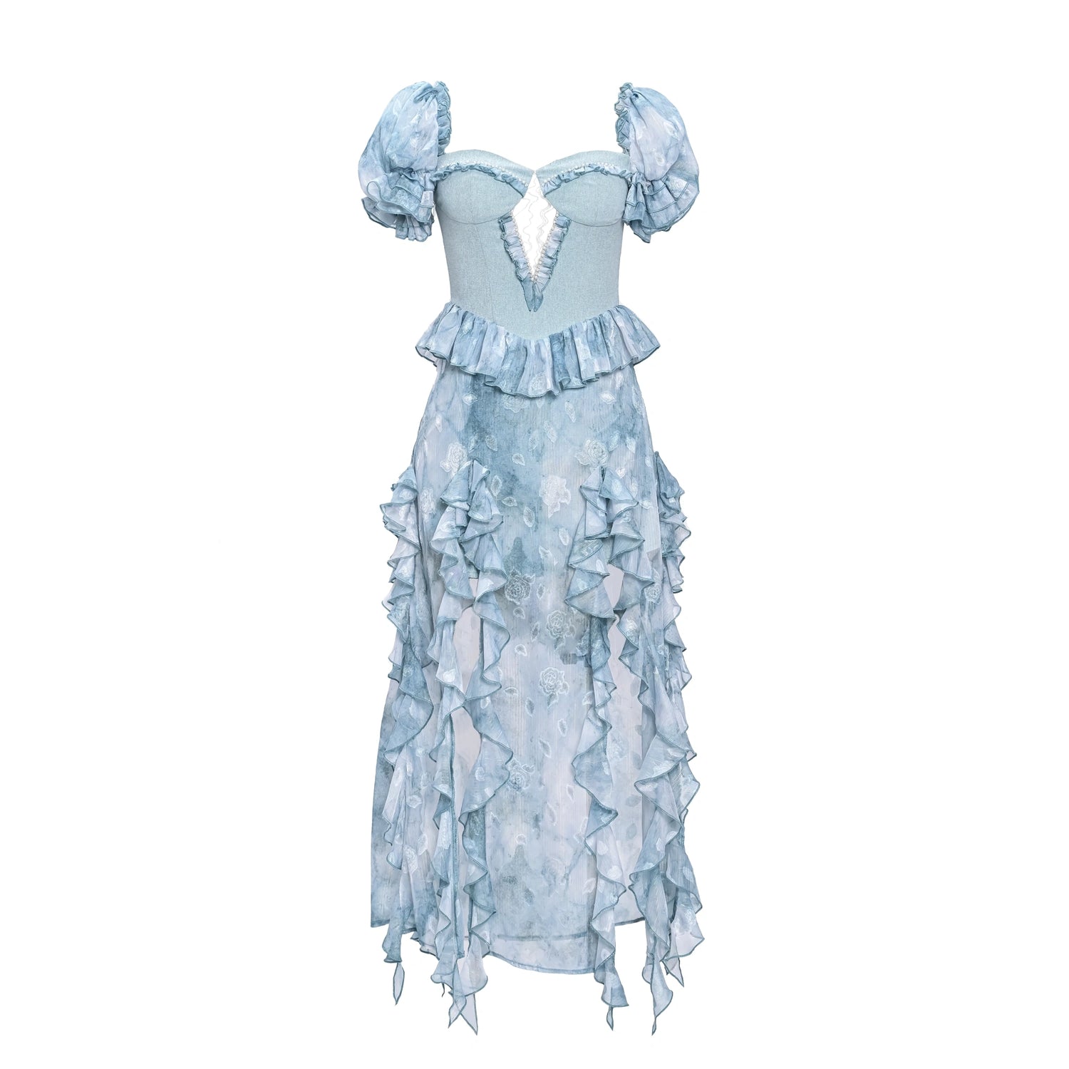 Virtual_Orbit_Dreamy_Blue_Rose_Ruffle_Slit_V-neck_Dress_MISSTT