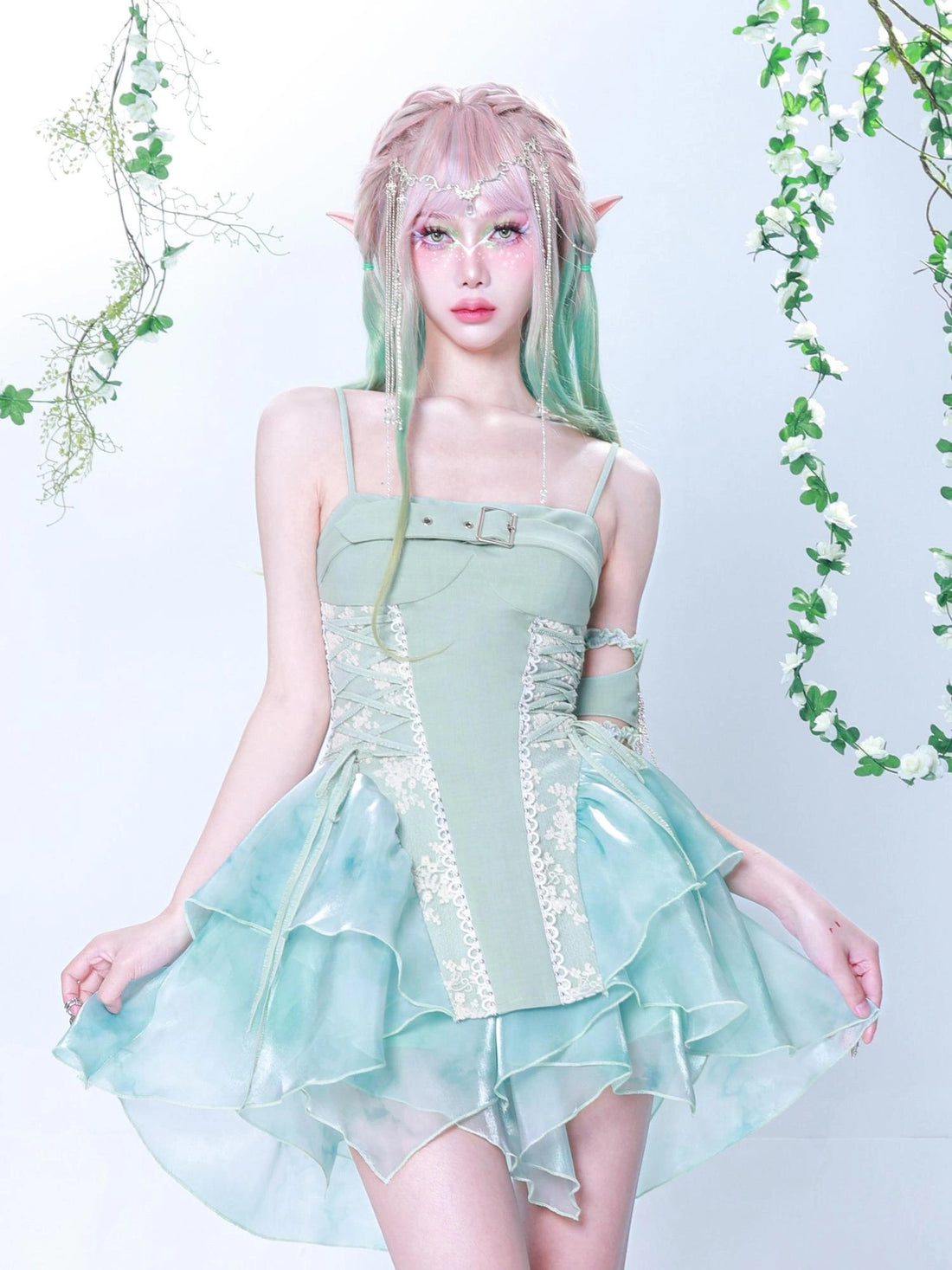 Virtual Orbit Dreamy Fairy Glow Maxi Camisole V-neck T-shirt Long Sleeve