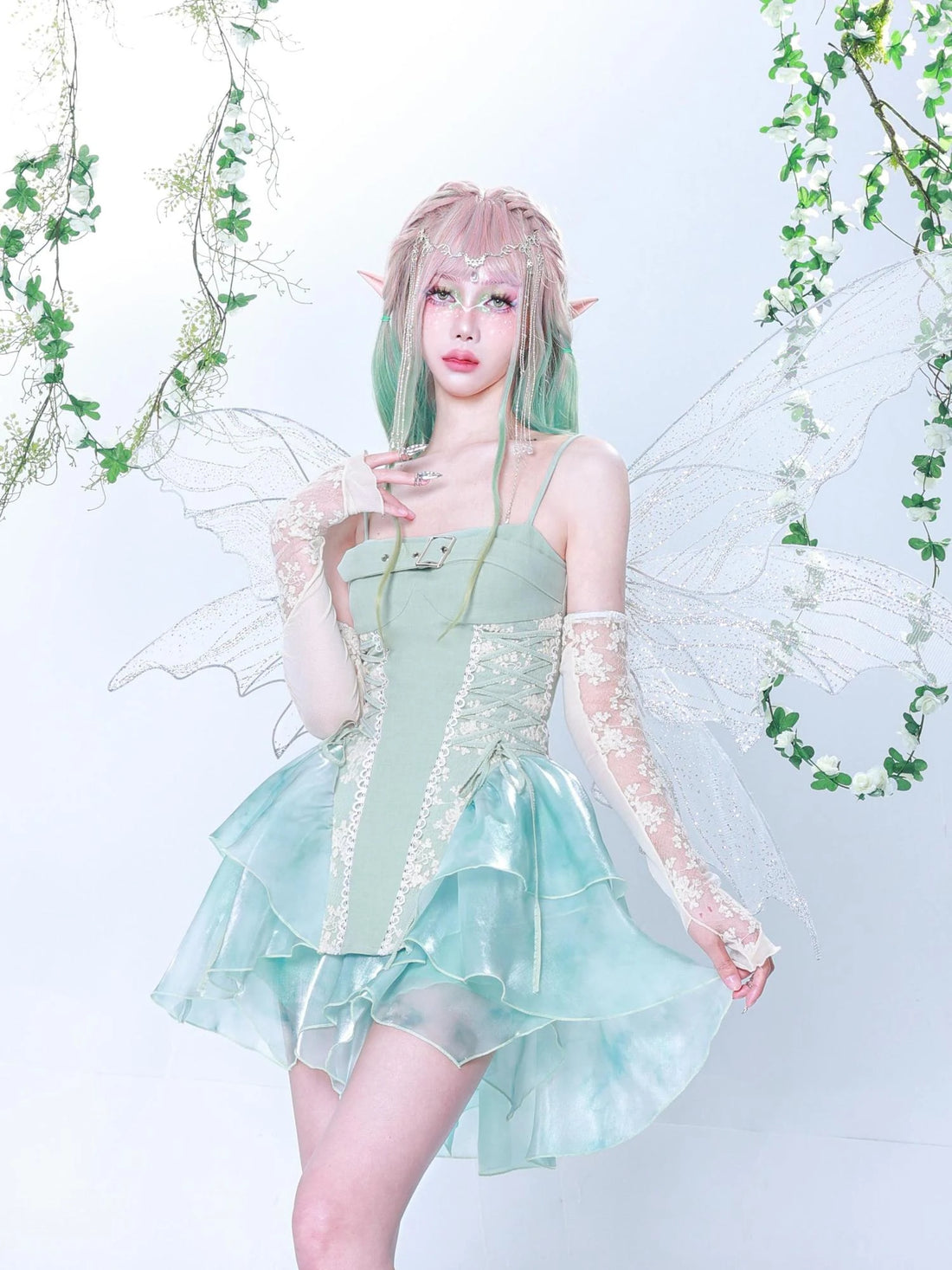 Virtual Orbit Dreamy Fairy Glow Maxi Camisole V-neck T-shirt Long Sleeve