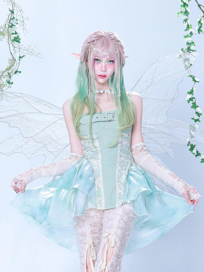 Virtual Orbit Dreamy Fairy Glow Maxi Camisole V-neck T-shirt Long Sleeve