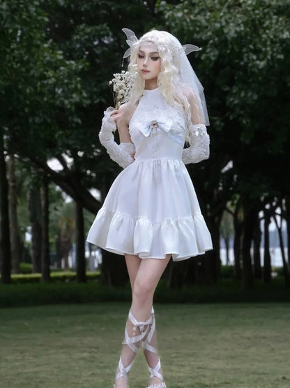 Virtual Orbit Floral Lace Halter Neck Flared Dress