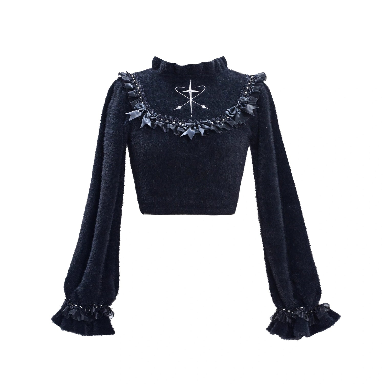 Virtual_Orbit_Flowy_Black_White_Bow_Lace_Knit_Sweater_MISSTT