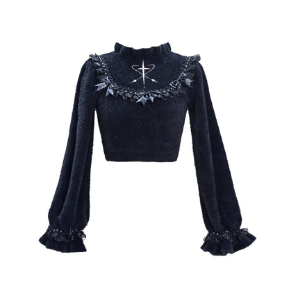 Virtual_Orbit_Flowy_Black_White_Bow_Lace_Knit_Sweater_MISSTT