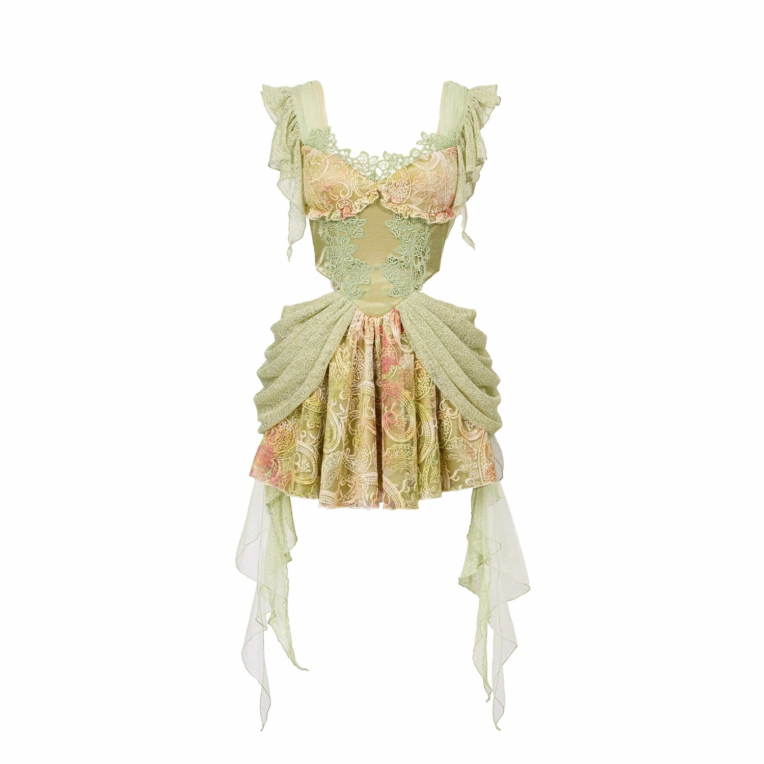 Virtual_Orbit_Green_Lace_Tassel_Princess_Exposed_Waist_Women&