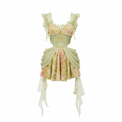 Virtual_Orbit_Green_Lace_Tassel_Princess_Exposed_Waist_Women&