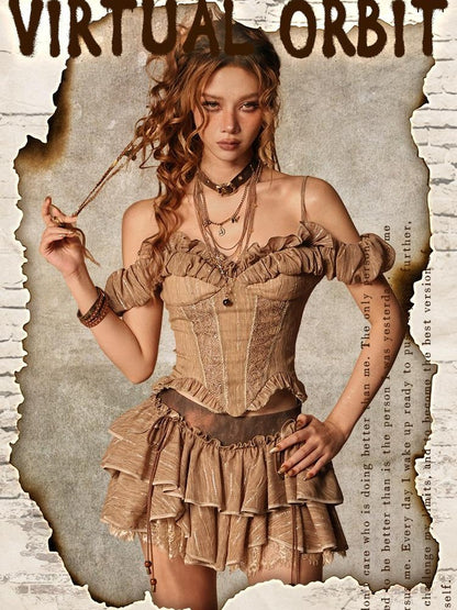 Virtual Orbit Low Waist Lace Chiffon Puff Women&