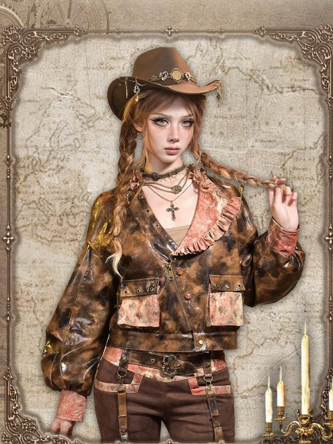 Virtual Orbit Steampunk Lace Distressed Low Waist Strappy Women&