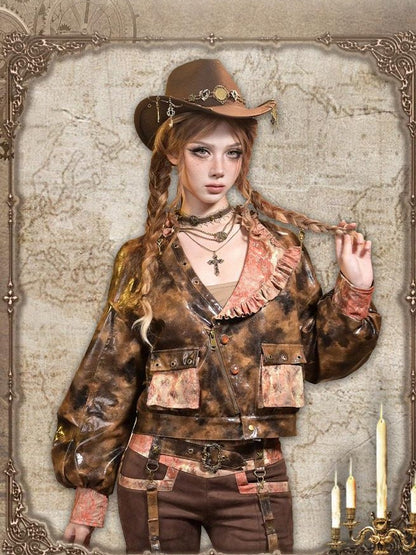 Virtual Orbit Steampunk Lace Distressed Low Waist Strappy Women&
