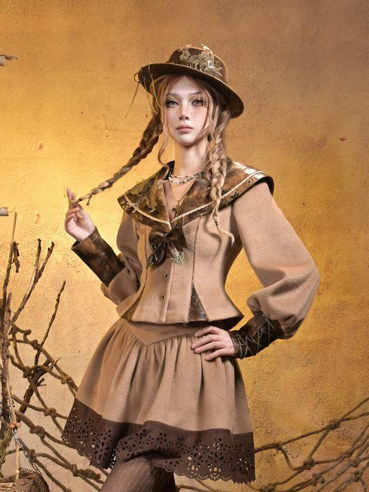 Virtual Orbit Steampunk Vintage Navy Collar Schoolgirl Women&
