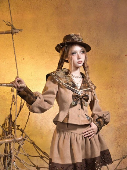 Virtual Orbit Steampunk Vintage Navy Collar Schoolgirl Women&