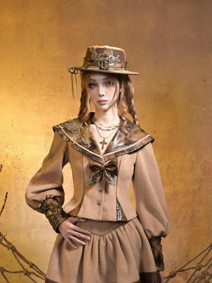 Virtual Orbit Steampunk Vintage Navy Collar Schoolgirl Women&