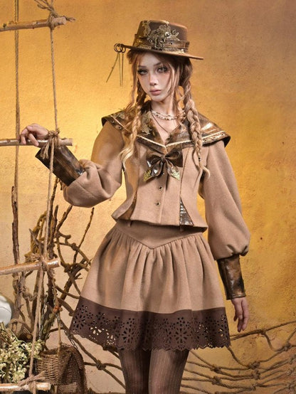 Virtual Orbit Steampunk Vintage Navy Collar Schoolgirl Women&