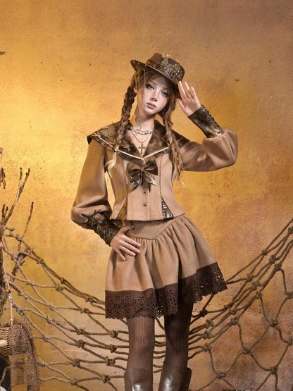 Virtual Orbit Steampunk Vintage Navy Collar Schoolgirl Women&