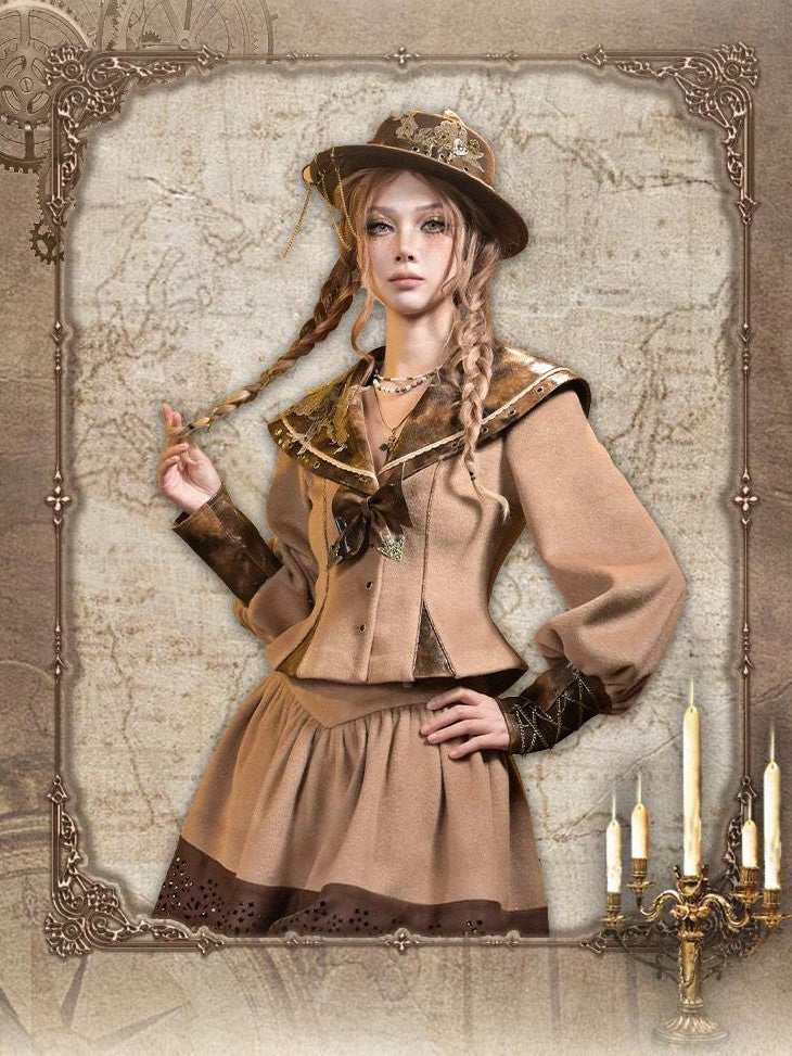 Virtual Orbit Steampunk Vintage Navy Collar Schoolgirl Women&