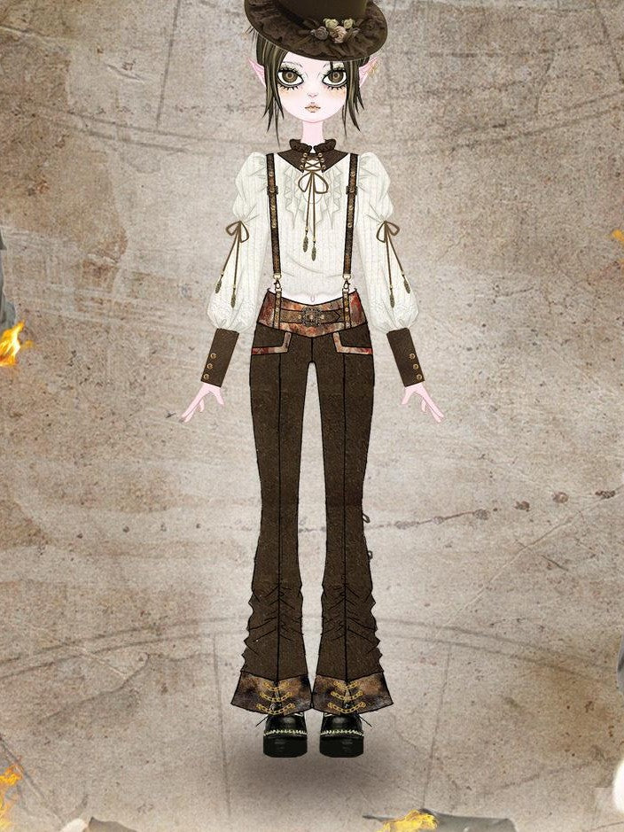 Virtual Orbit Striped Steampunk Leather Patchwork Lace Up Women&