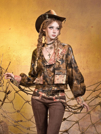 Virtual Orbit Sunken Steampunk Lace Padded Sleeveless Zip Women&