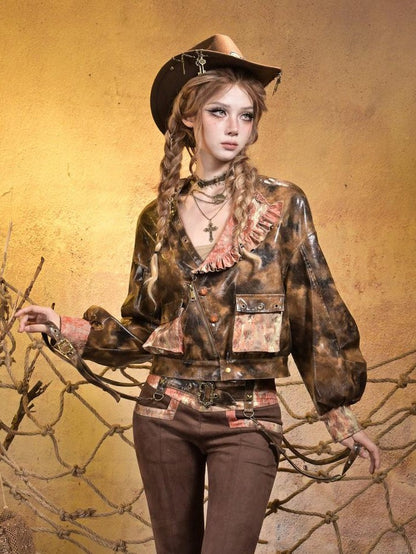 Virtual Orbit Sunken Steampunk Lace Padded Sleeveless Zip Women&