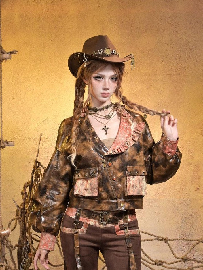 Virtual Orbit Sunken Steampunk Lace Padded Sleeveless Zip Women&