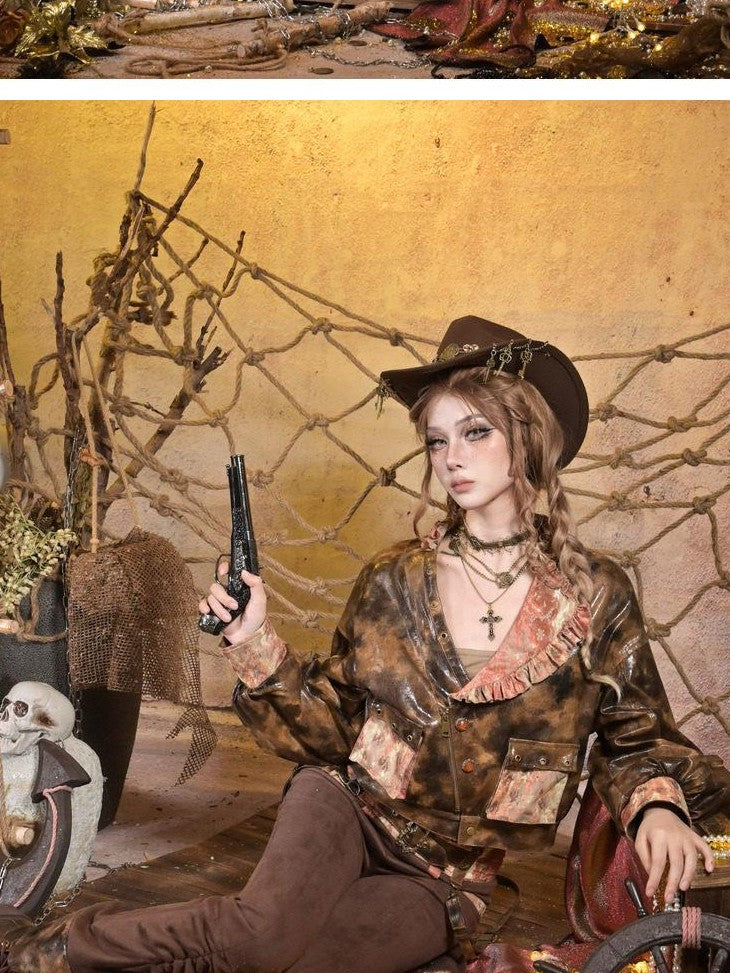 Virtual Orbit Sunken Steampunk Lace Padded Sleeveless Zip Women&