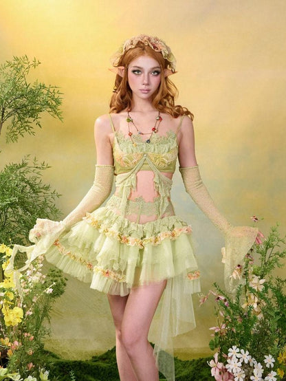 Virtual Orbit Twilight Forest Botanical Floral Slim Crop Women&