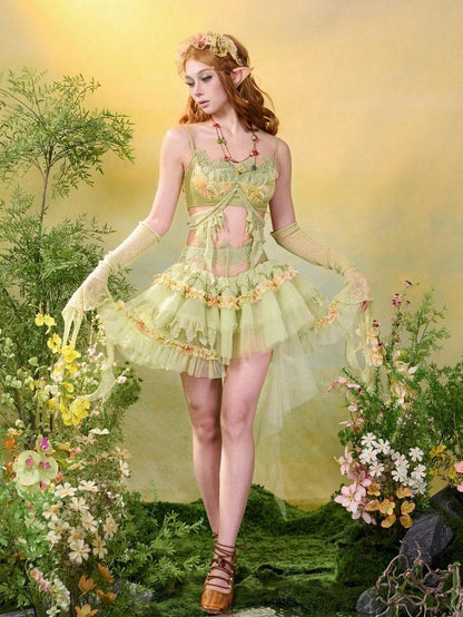 Virtual Orbit Twilight Forest Botanical Floral Slim Crop Women&