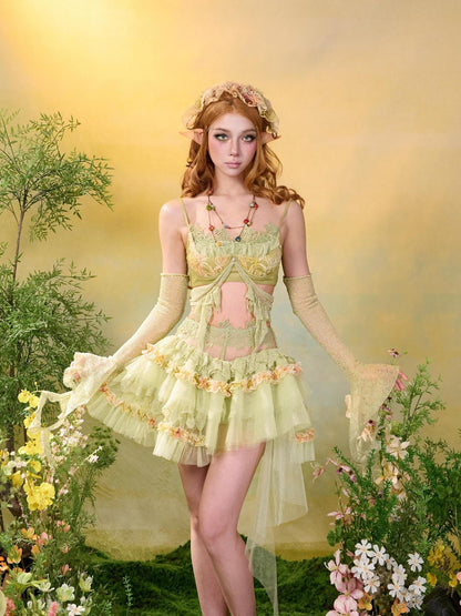 Virtual Orbit Twilight Forest Botanical Floral Slim Crop Women&