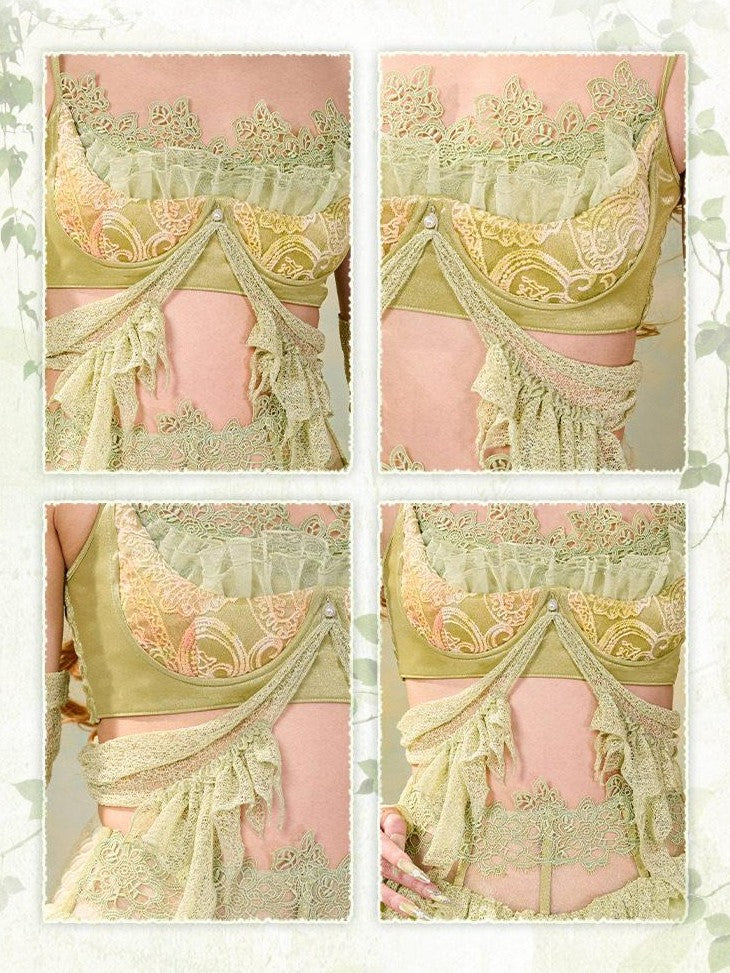 Virtual Orbit Twilight Forest Botanical Floral Slim Crop Women&