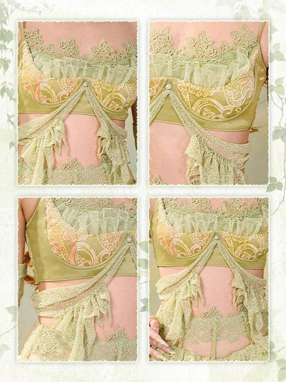 Virtual Orbit Twilight Forest Botanical Floral Slim Crop Women&