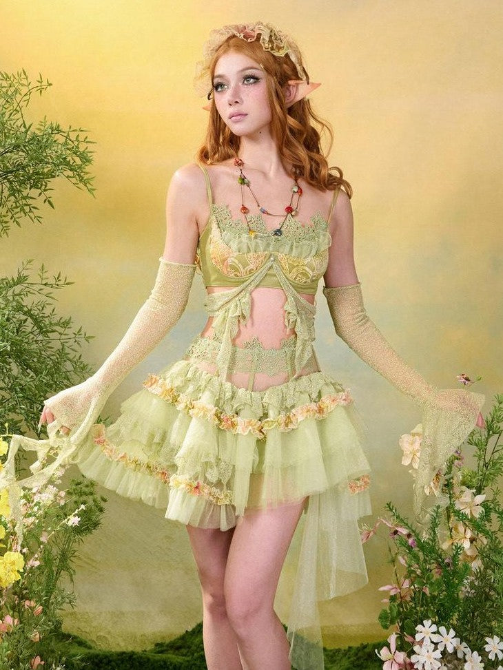 Virtual Orbit Twilight Forest Botanical Floral Slim Crop Women&