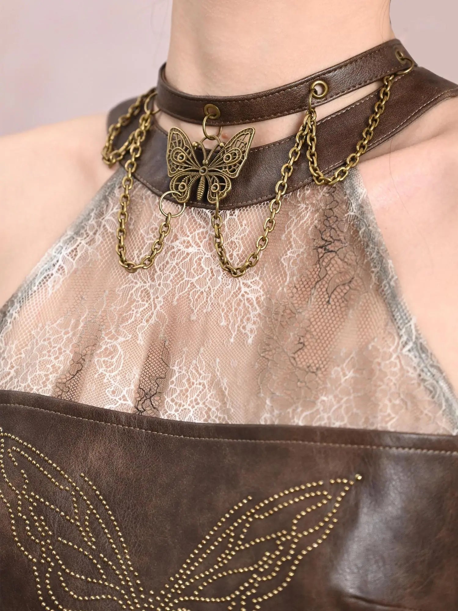 Virtual Orbit Vintage Butterfly Chain Necklace