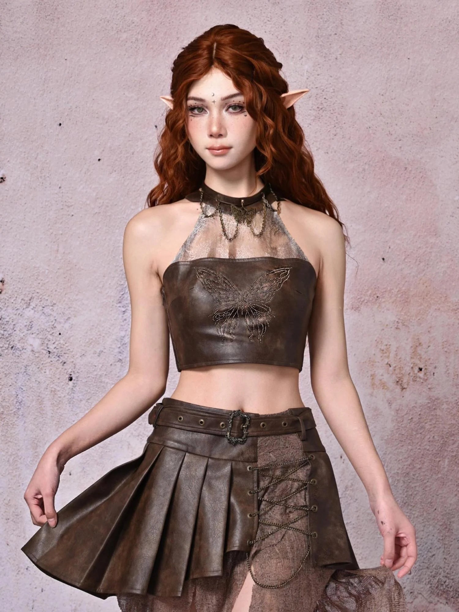 Virtual Orbit Vintage Butterfly Chain Necklace