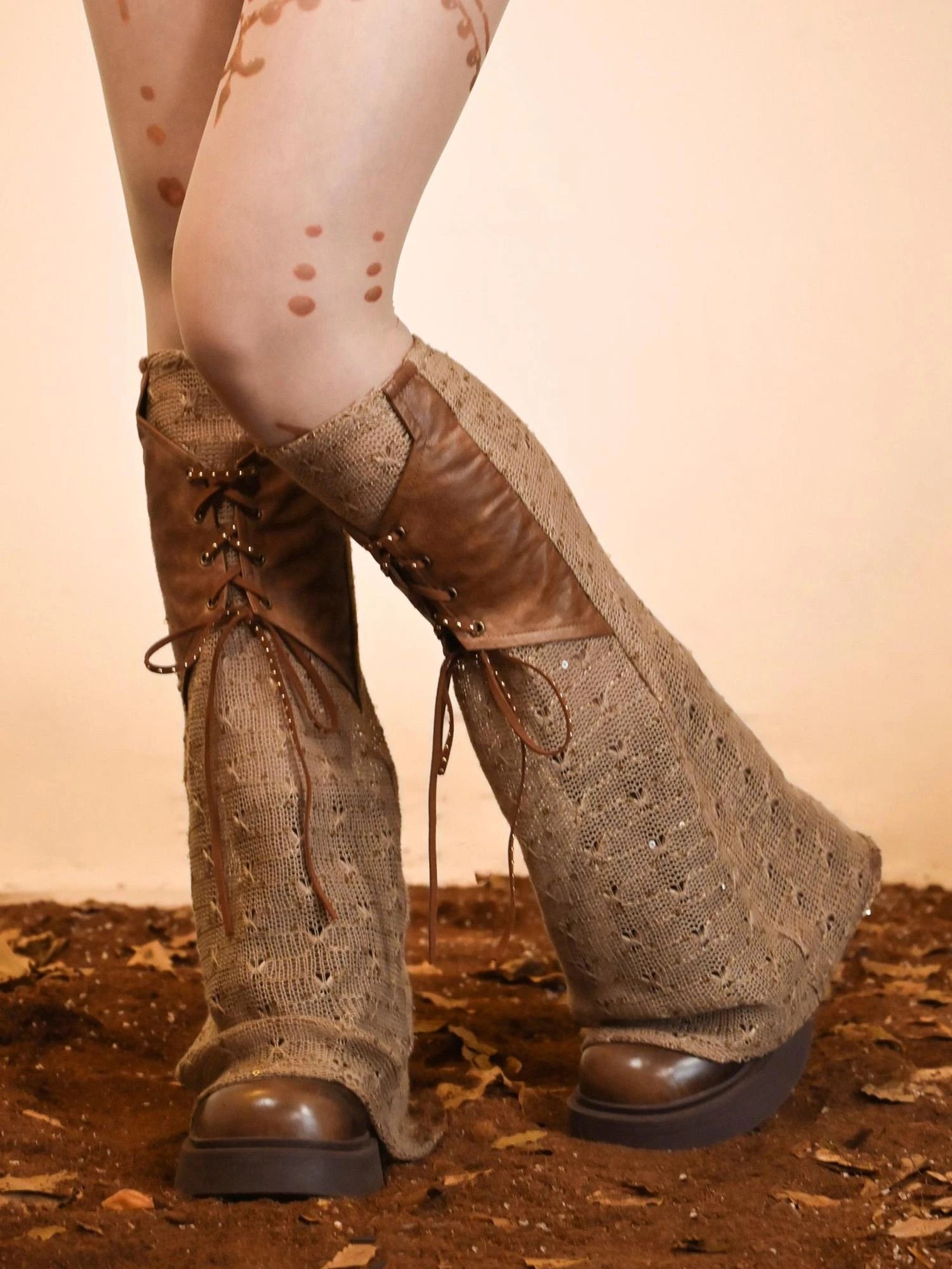 Virtual Orbit Vintage Distressed Knit Leg Warmer