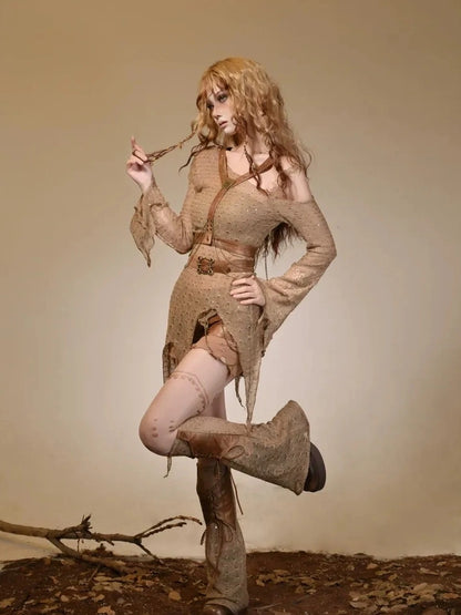 Virtual Orbit Vintage Distressed Knit Leg Warmer