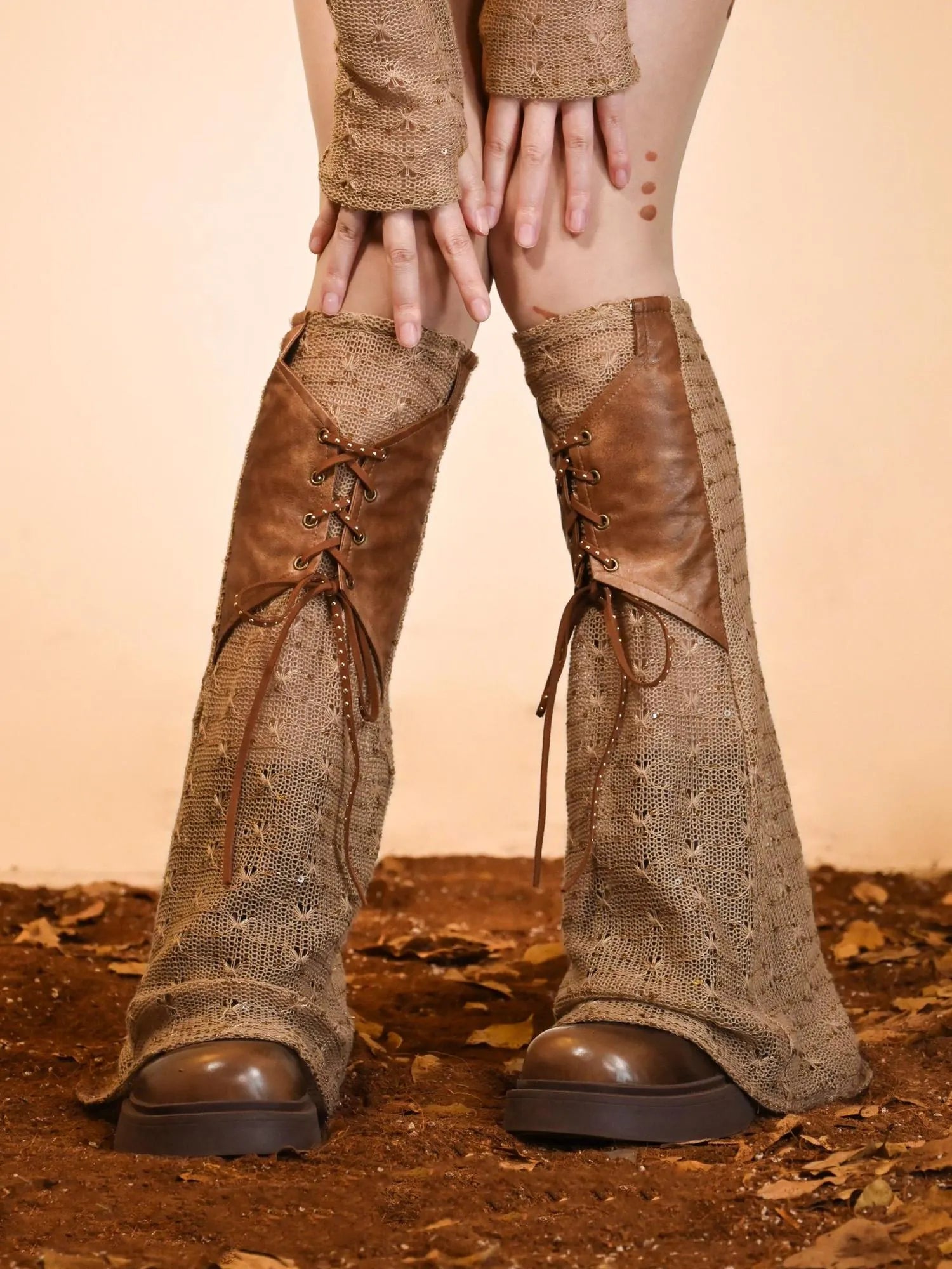 Virtual Orbit Vintage Distressed Knit Leg Warmer