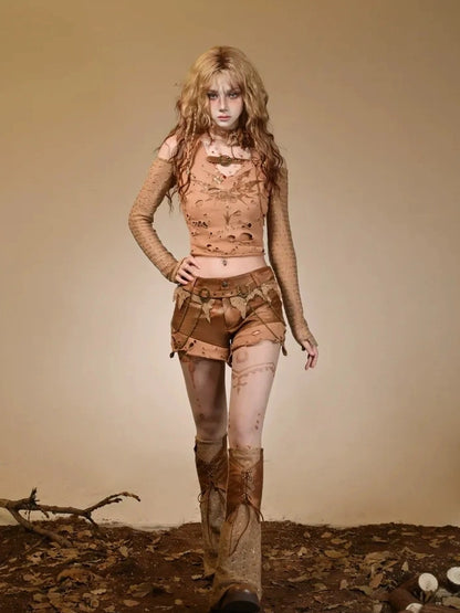 Virtual Orbit Vintage Distressed Knit Leg Warmer