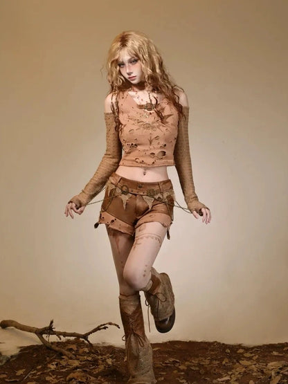 Virtual Orbit Vintage Distressed Knit Leg Warmer