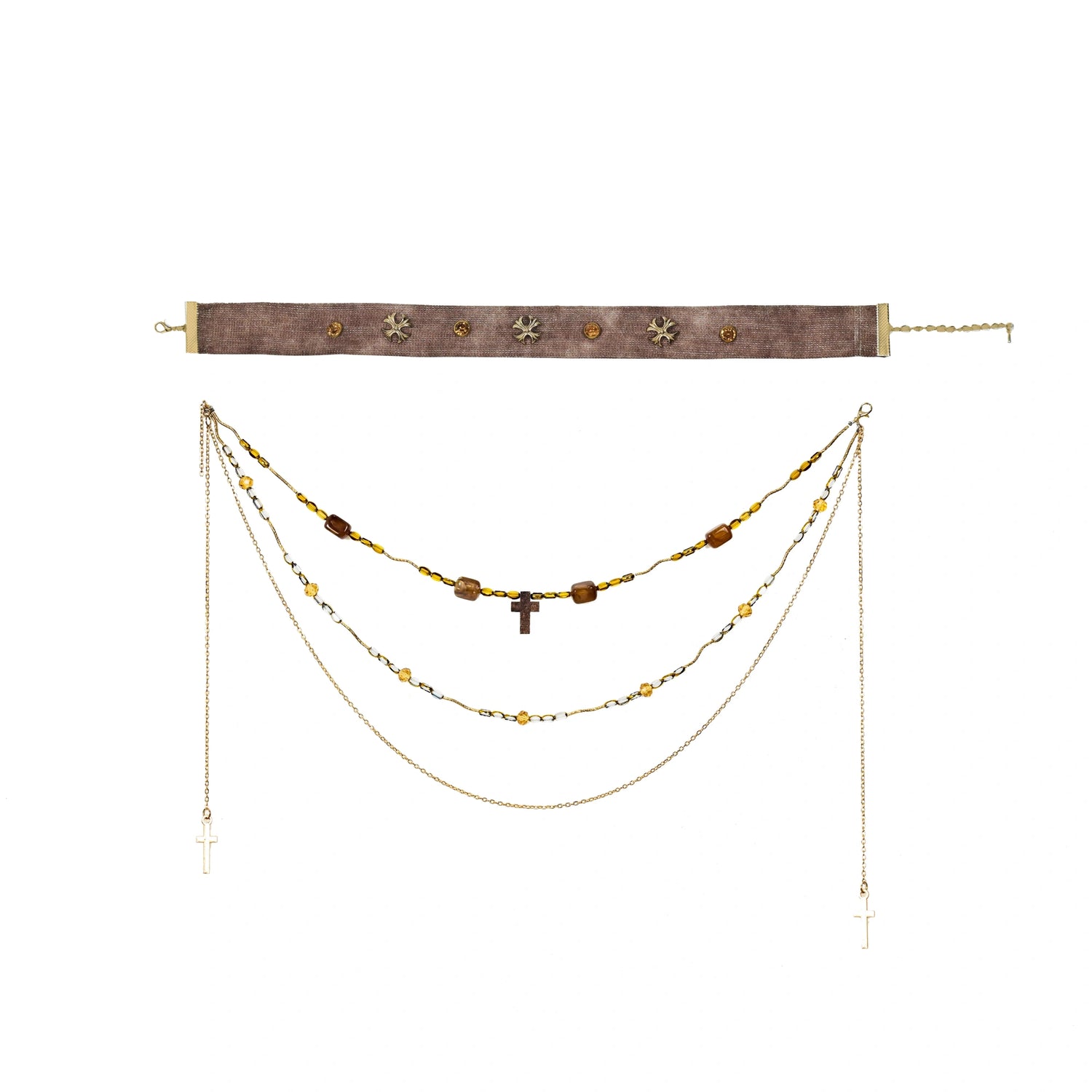 Virtual_Orbit_Vintage_Gilded_Snake_Rivet_Beaded_Choker_Set_MISSTT