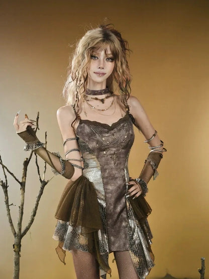 Virtual Orbit Vintage Y2K Snake Print Arm Sleeves Bands