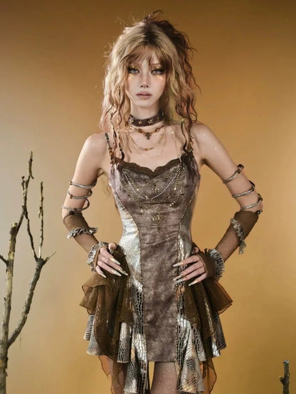 Virtual Orbit Vintage Y2K Snake Print Arm Sleeves Bands