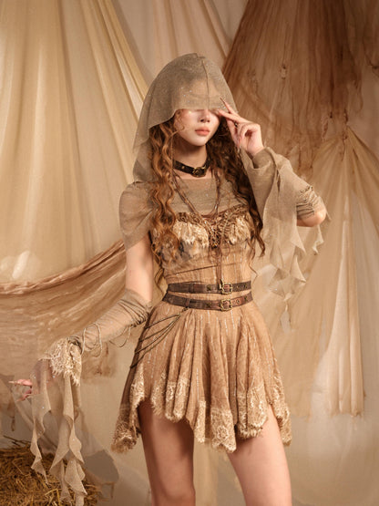 Virtual Orbit Wasteland Lace A Line Sleeveless Polyester Women&