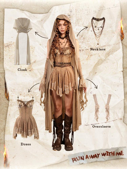 Virtual Orbit Wasteland Lace A Line Sleeveless Polyester Women&